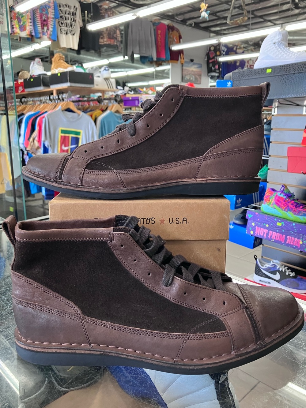 John Varvatos Chukka Lace Up Leather Suede Dark Brown Size 9.5